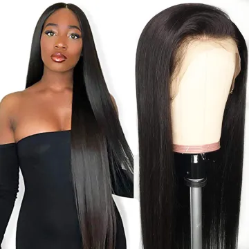 100% human Virgin Brazilian Raw Hair Silk Straight 13x4 Lace Front Hair Wigs Bone Straight Human Hair