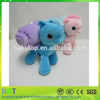 Plush pony toy soft baby blanket