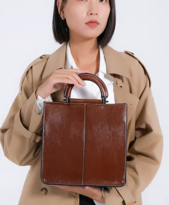 Genuine Cow Leather Vintage Bucket Shoulder Bag