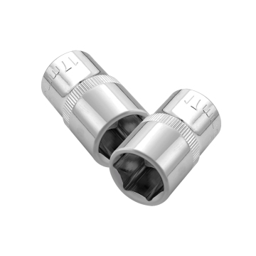 1/2 inch 17mm Mirror Polished Low Profile CRV Socket Set: 6-Piece Hexagon Short Hollow Universal Joint Socket Tool