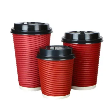 8oz 12oz 16oz Disposable Ripple Wall Paper Cup