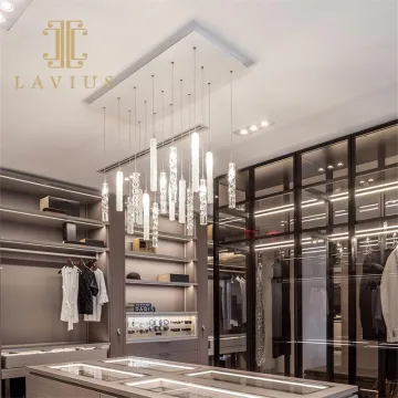 Artistic Water Columnar Foyer Custom Chandelier Lighting