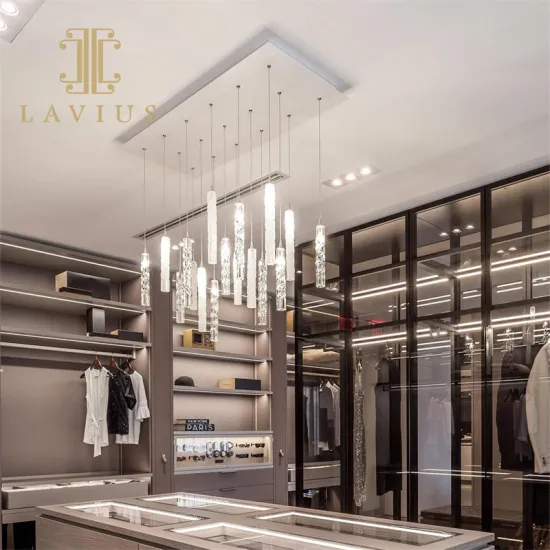 Artistic Water Columnar Foyer Custom Chandelier Lighting