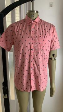Men's 100% Cotton Printed Short-Sleeve Shirts