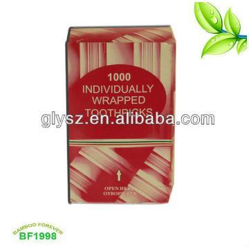 Nature Paper/cello-wapped double tips nature bamboo toothpicks
