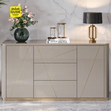 Modern White Gloss Solid Wood Luxury Living Room Sideboard Cabinet