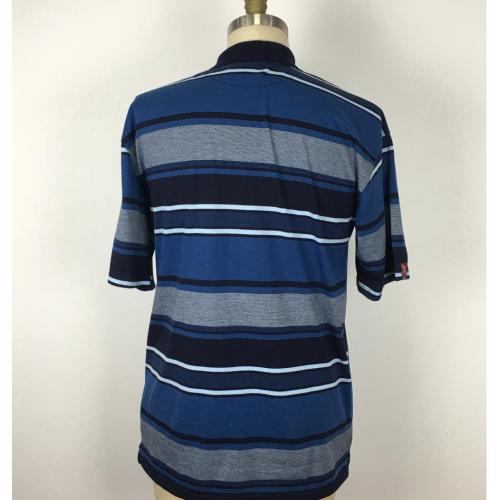 Washed Yarn Dyed Shirt Custom Design Stripes Washed Yarn Dyed Polo T-shirt Supplier