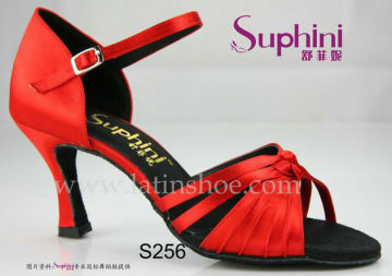 Suphini Red Satin New Fashion Lady Salsa Dance Shoes