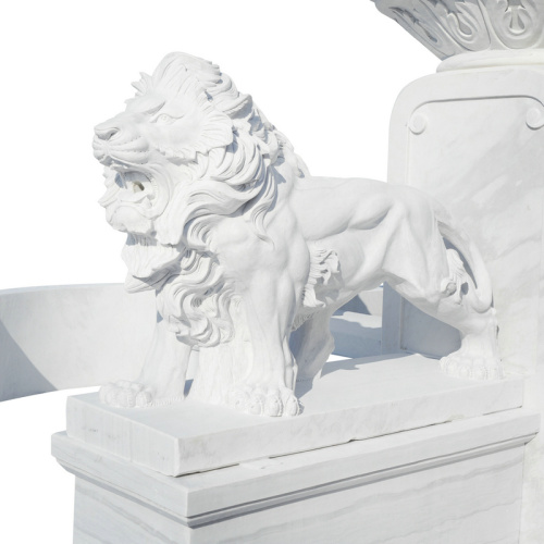 Marble Tiered Lion Fountain Elegant Garden Park Decor