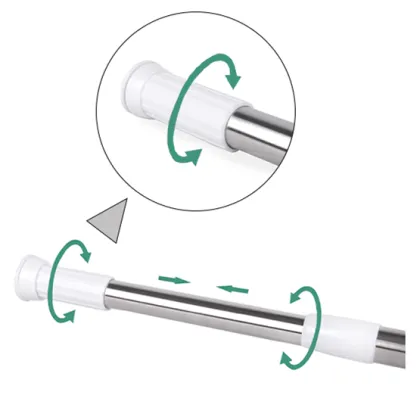 Adjustable Iron-Coated Powder Shower Curtain Poles: 70-120cm Telescopic Bathroom Curtain Rod