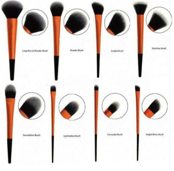 Long Ferrule Golden Color Cosmetic Brushes 