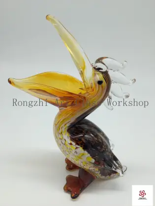 Pelican Bird Glass Sculpture