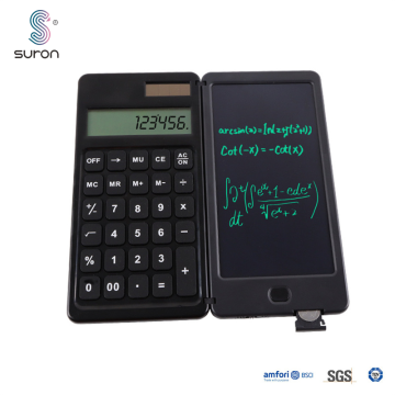 Calculadora digital SURON 10 com o bloco de notas de escrita
