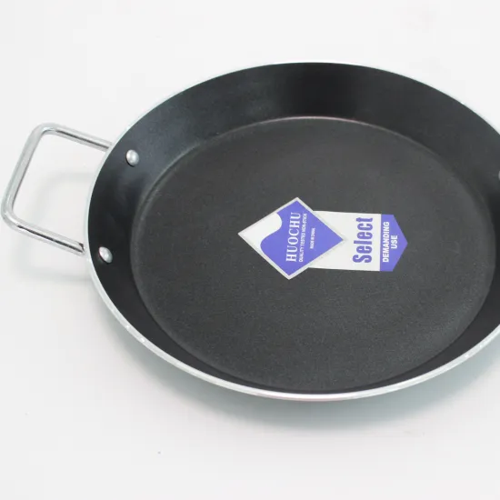 High Quality Pressed Aluminum Paella Pan with Non-Stick Marble Coating