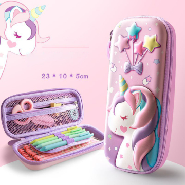 Cute 3D EVA Unicorn Pencil Bag - Cartoon Stationery Box for Kids