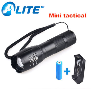 Small Ultra Bright T6 LED 18650 Battery Powerful Military Flashlight