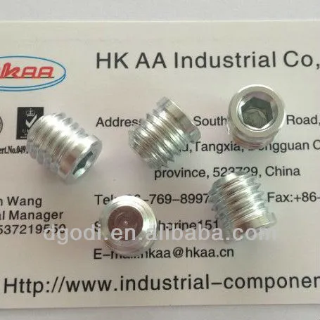 zinc plated steel thread set screw for door handle