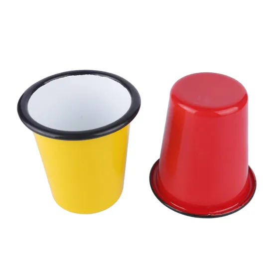 Colorful Glaze Coated 9cm Enamel Tumbler Cup 400ml Enamel Tumbler Cup 0.5mm Thickness Carbon Steel Tumbler Mug Enamel Tumbler Mug