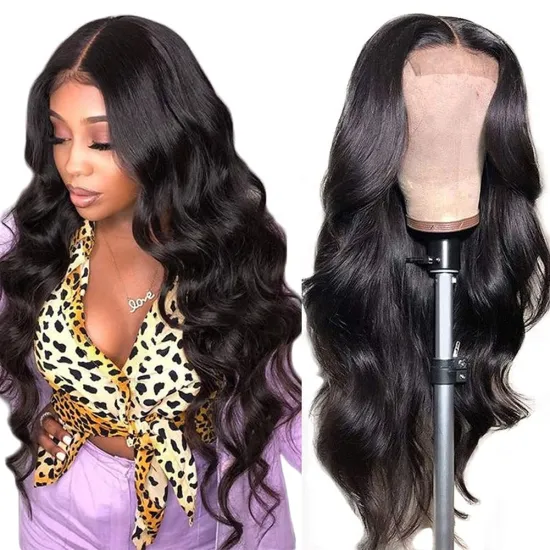 T-shaped part 4X1 body wave Front Lace Wig Human Hair Brazilian Real Human Hair Wig, 150% Density Suitable for Women Wholesalers