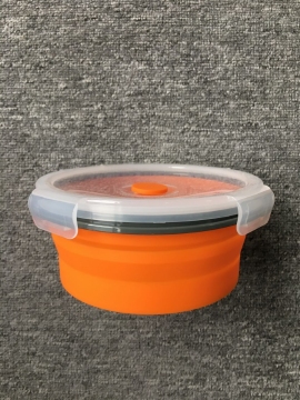Folding Round Food-grade Silicone Lunch Box
