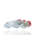 botella sin aire del aerosol plástico transparente rojo cosmético de la bomba