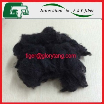 recycled doped dyed black polyester fiber