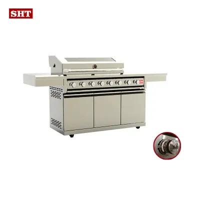 High Quality Korean Modular Kitchen BBQ Gas Grill Cabinet with Shelves