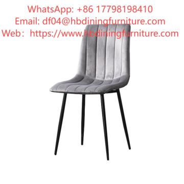 Dining Furniture Velvet Upholstered Restaurant Chair Best Selling and Cheap Cushion Metal Frame Cafe Restaurant Chair