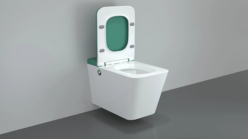 Asiento inglés para baño de baño de cerámica pared sin tanque colgada inodoro