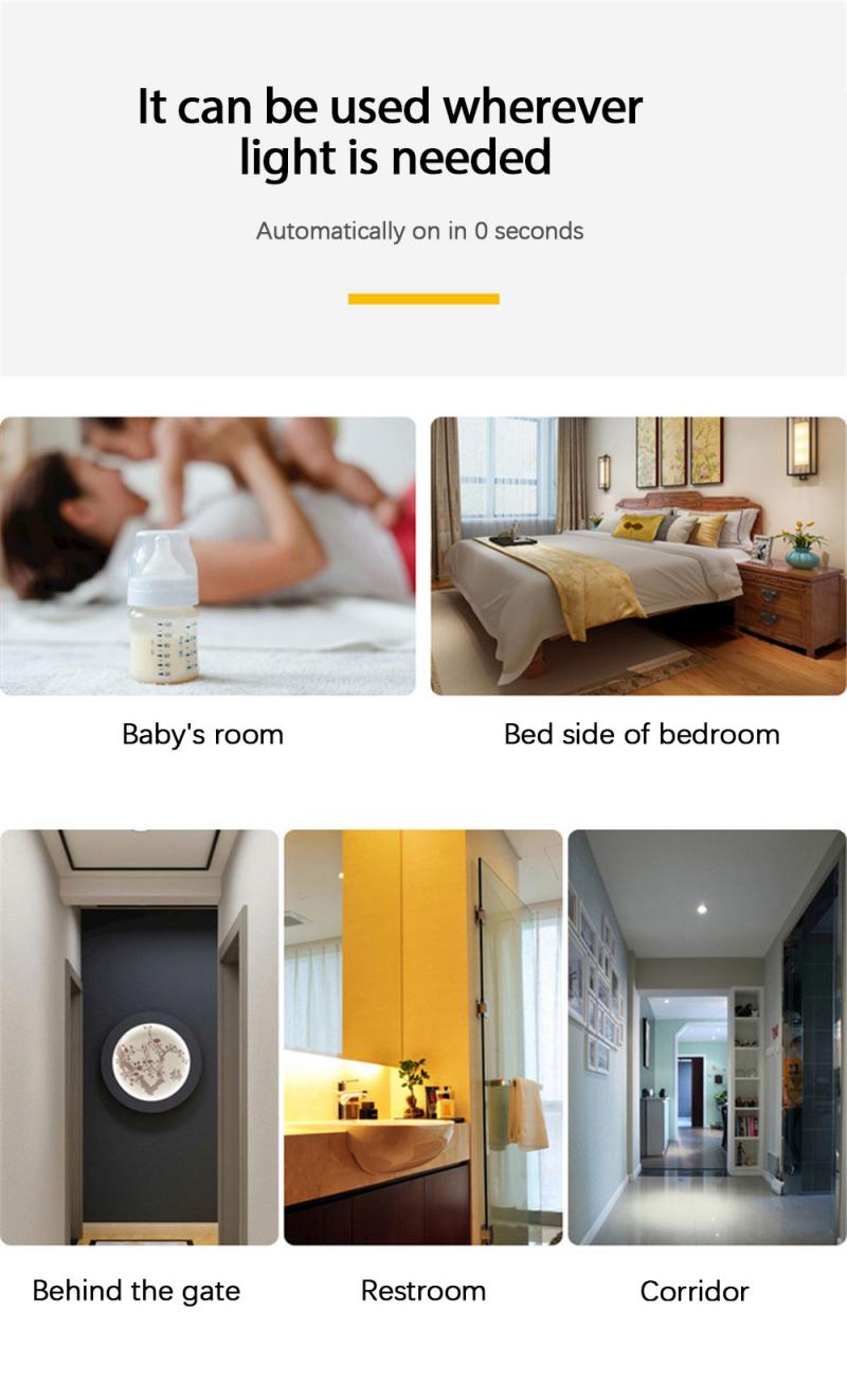 LED Motion Sensor Night Lights USB Rechargeable Bedroom Wall Lamp Stairs Intelligent Body Light Induction Lamps Bedroom Washroom