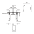 Integrated shelf double lever 3 hole basin faucet