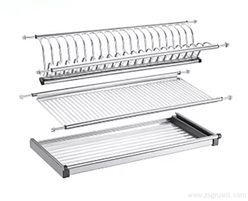 Wall-mounted stainless steel kitchen storage drain rack