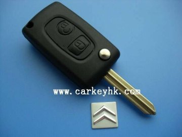 Citroen 2 button flip modified remote key shell