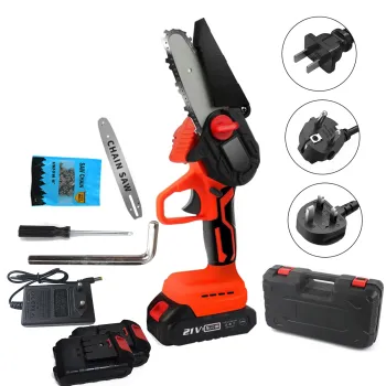 4-in-1 Rechargeable Li-ion Battery Operated Cordless Mini Electric Chain Saw for Trees (6 Inch/8 Inch)