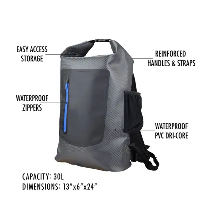 Black Waterproof Dry Bag Casual Sports Backpacks Wholesale