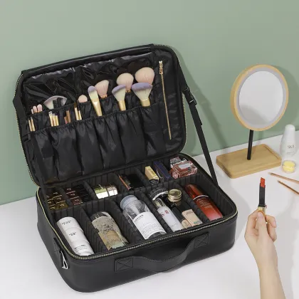 Travel Makeup Bag Organizer: Beauty Makeup Brush Storage Case