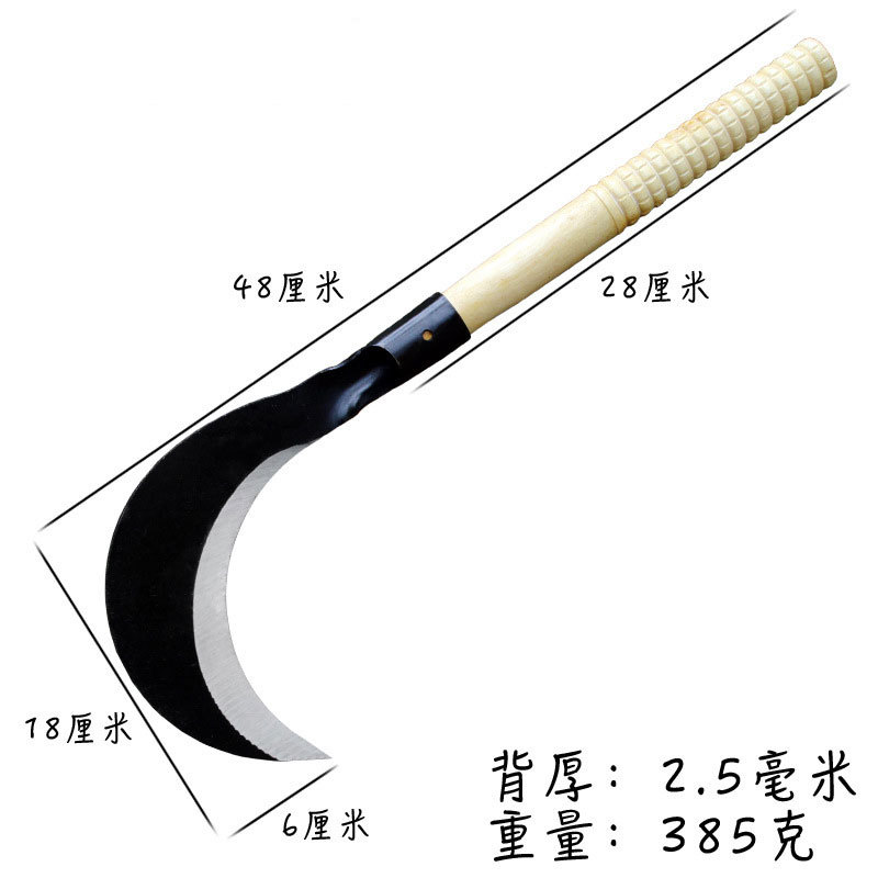 long handle grain weeding sickle  grass sickle agricultural wood handle sickle