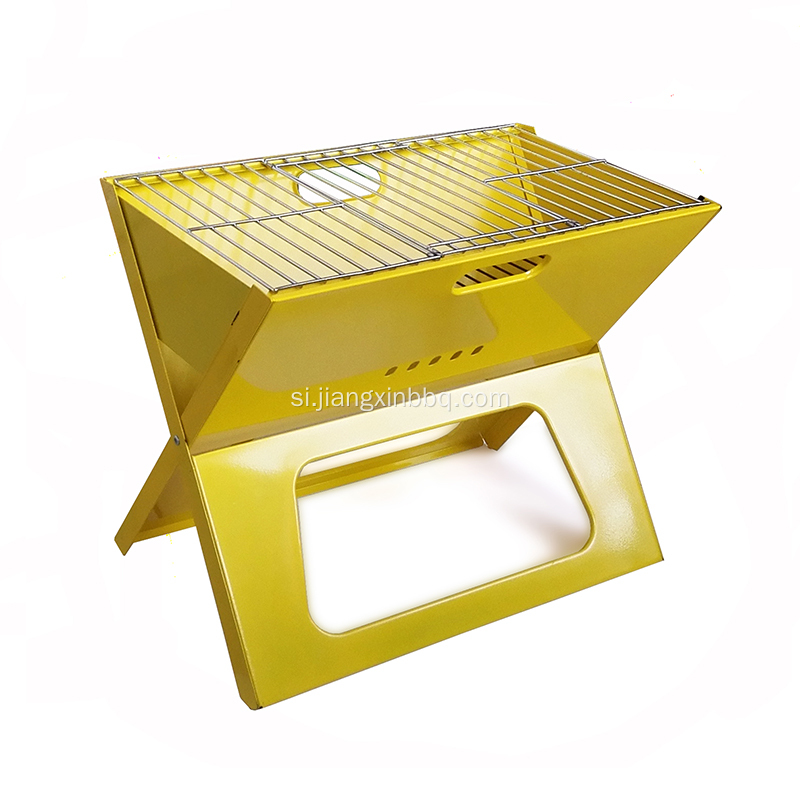 X-Grill Folding Portable Charcoal Grill කළු පැහැයෙන්