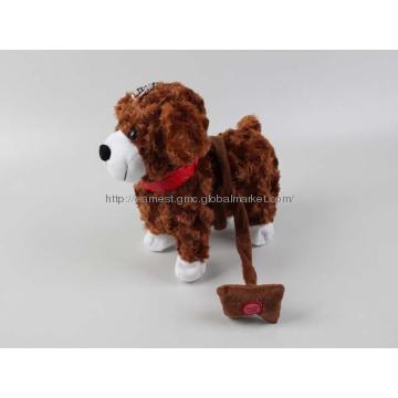 Battery operated plush walking dog with music for kid