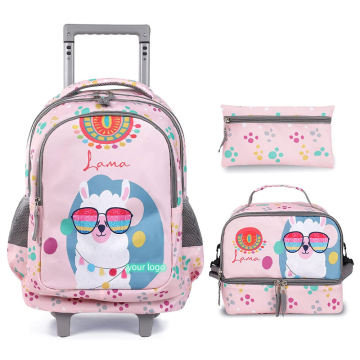 Custom 3-in-1 Rolling Backpack with 2 Wheels for Students