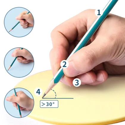 M&G Natural Wood Standard High Quality Kids Pencil Set - 30pc/SET HB Pencils with Erasers