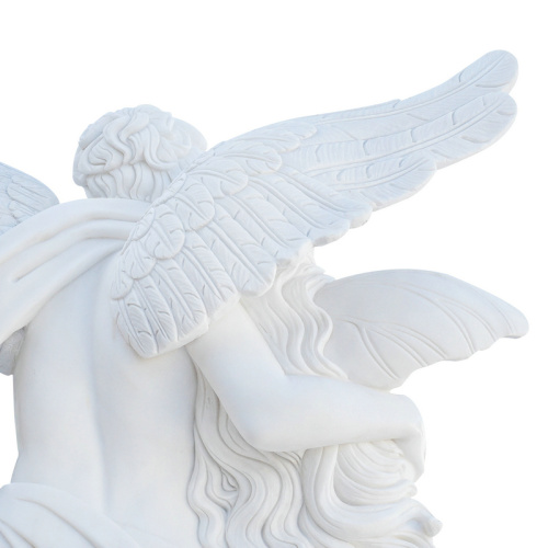 Hand-Carved Marble Angel Floral Base Indoor Outdoor Decor