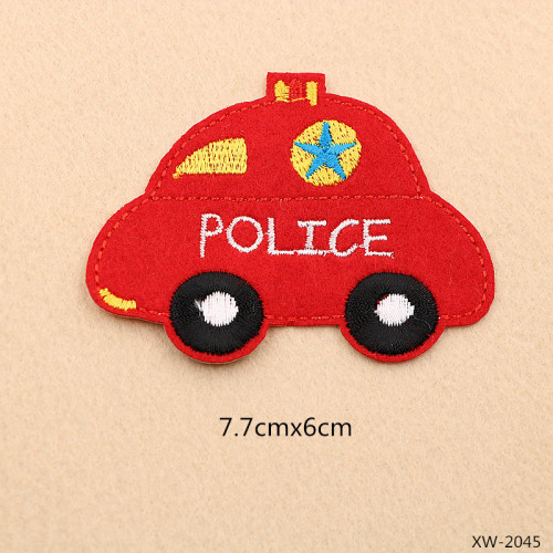 Polizei gestickte Patches Auto Cartoon Patches Tasche Hut