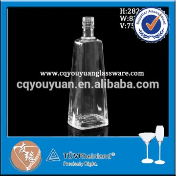 Wholesale flask 750ml square glass wine bottle sizes