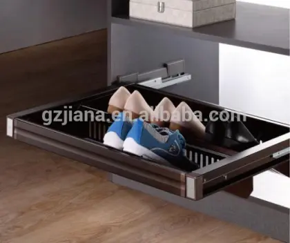 Furniture fitting adjustable shoe rack for wardrobe