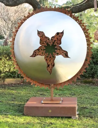 outdoor decoration modern high polishing stainless garden sculpture