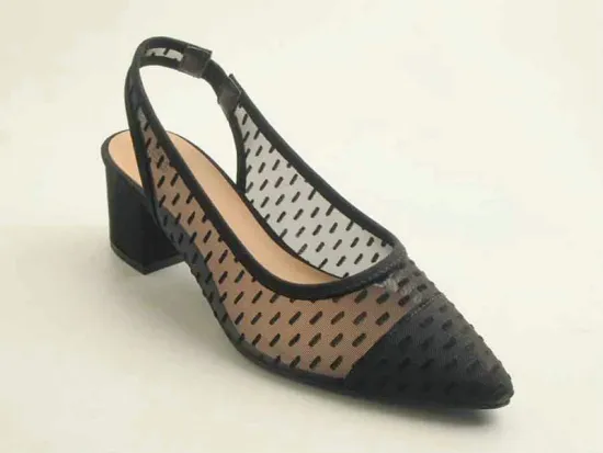 Ladies mesh upper pointy toe heel shoe