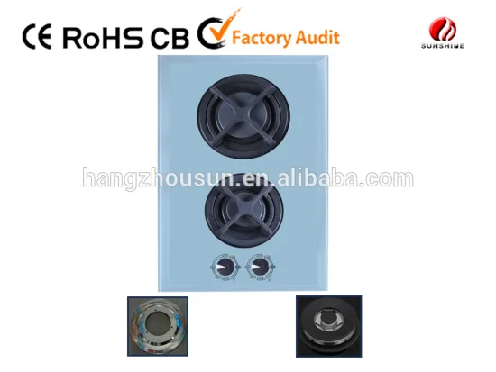 gas cooker with Enamelled cast iron pan support