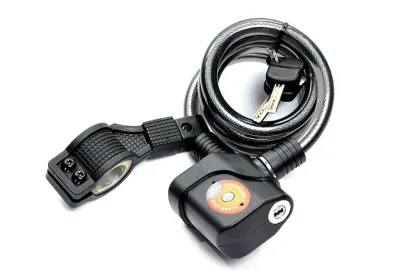 Bicycle anti-theft alarm spiral lock alarm cable lock