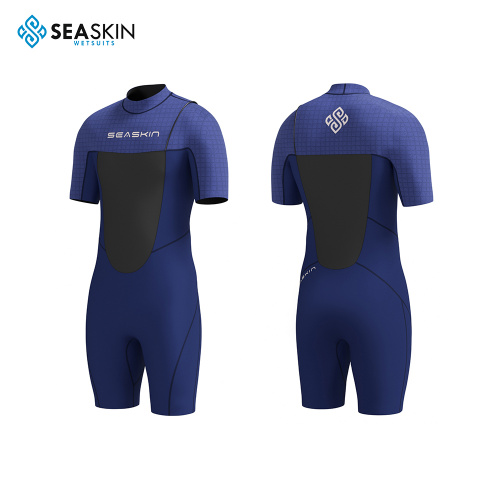 Seaskin Mens Zipper-Free One Piece Shorty Wetsuit